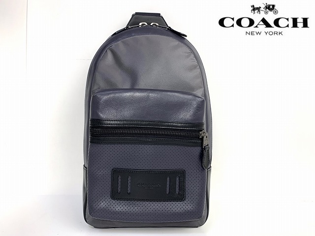 極美品☆送料無料☆ コーチ メンズ COACH パンチング レザー ワン