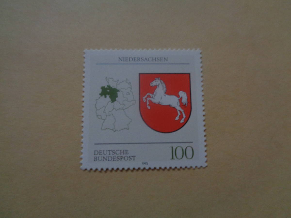 ドイツ切手　1993年　ドイツ連邦共和国の国章　ニーダー ザクセン州の紋章　100_画像1