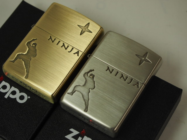 2018 ペア2個/Zippo ジッポーライター 忍者 NINJA 手裏剣 ニンジャ 両面 BS+SV_画像4