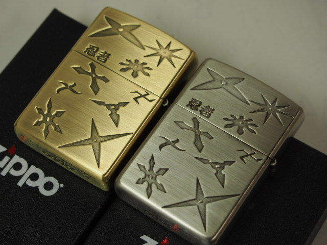 2018 ペア2個/Zippo ジッポーライター 忍者 NINJA 手裏剣 ニンジャ 両面 BS+SV_画像3