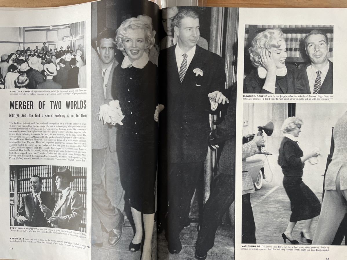 1954年、マリリン・モンロー、新婚旅行、韓国、スクリーン、切抜、新品 