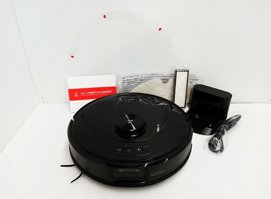下松)【美品】ロボット掃除機 Roborock S6MaxV 掃除ロボット 黒 S6V52