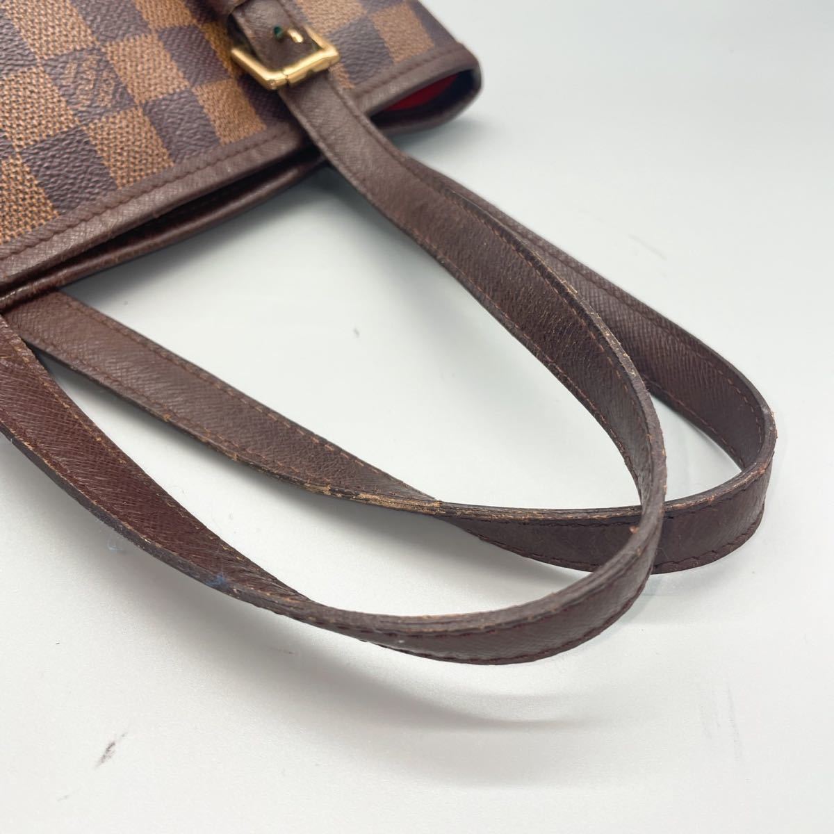 1円《極美品》LOUISVUITTON ルイヴィトン ダミエ マレ トートバッグ 肩掛け バケツ型 ワンショルダー 肩掛け PVC レザー ブラウン 茶_画像6