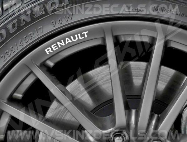海外　限定品　送料込み 　ルノー Renault カッティング ホイール リム WHITE 84mm 8枚セット　ステッカー_画像1