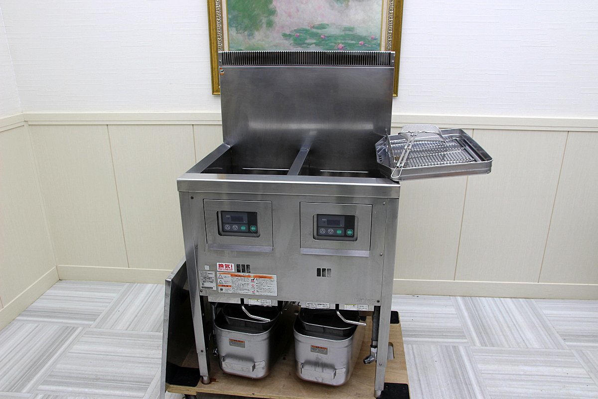 15年製 タニコー 都市ガス フライヤー 30L 低輻射熱式 2槽式 D-TGFL