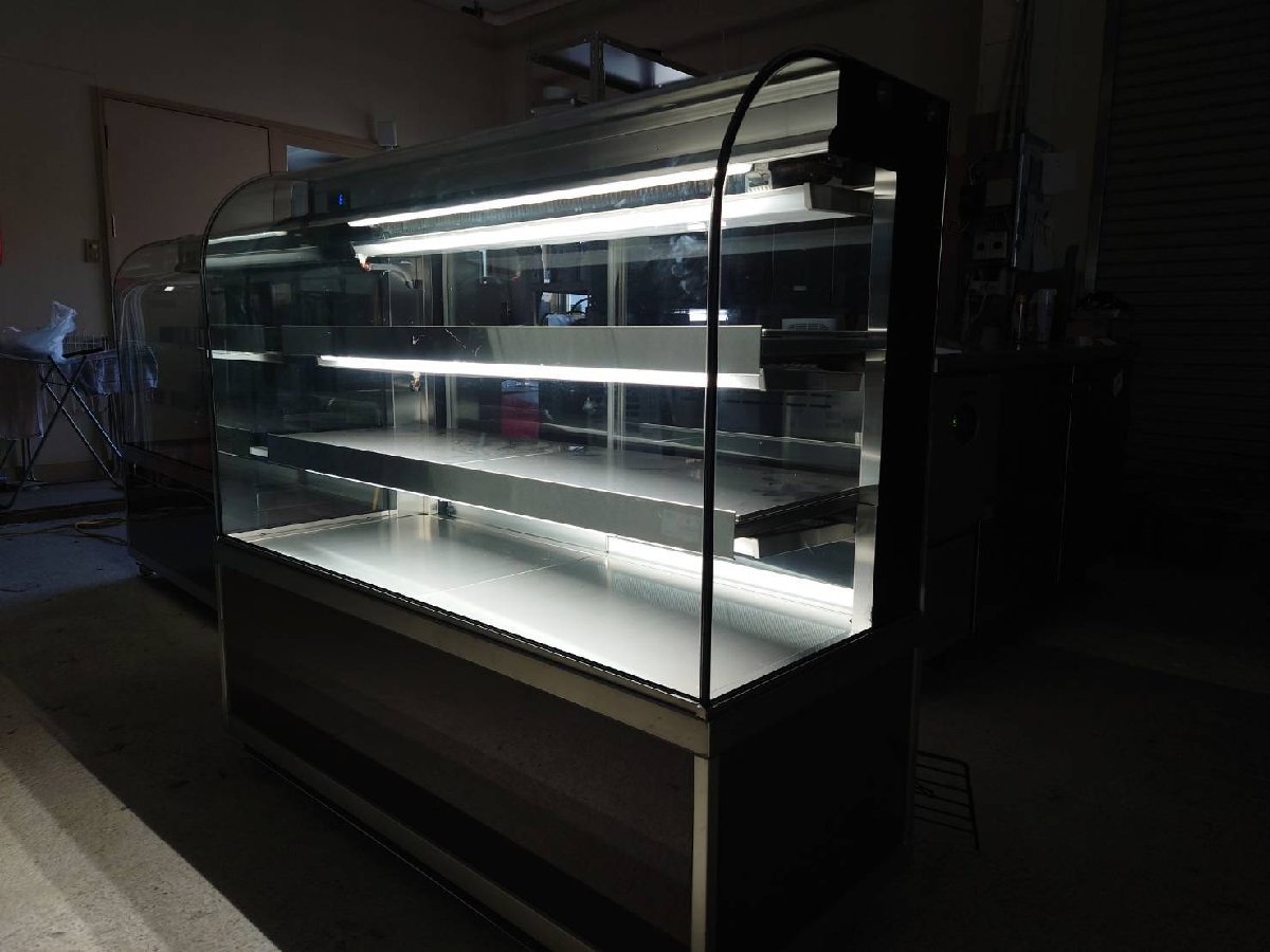 19年製 ダイワ大和冷機 ケーキ菓子 対面 スイーツ 冷蔵ショーケース LED照明 ガラス冷蔵庫 後引戸 キャスター付 KN401B3 幅1200 検：大穂-2 - 7
