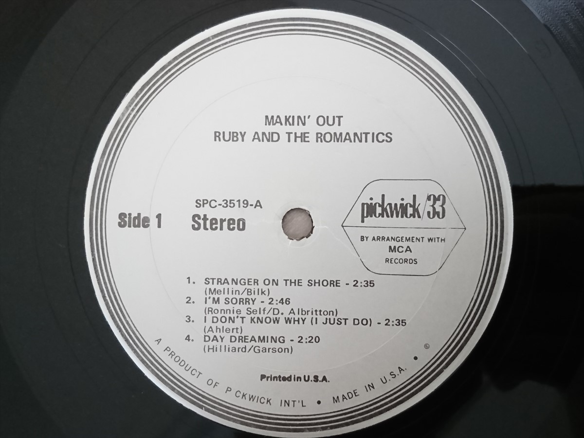 LP RUBY & THE ROMANTICS/MAKIN' OUT/ルビー・アンド・ザ・ロマンティクス/メイキン・アウト_画像2