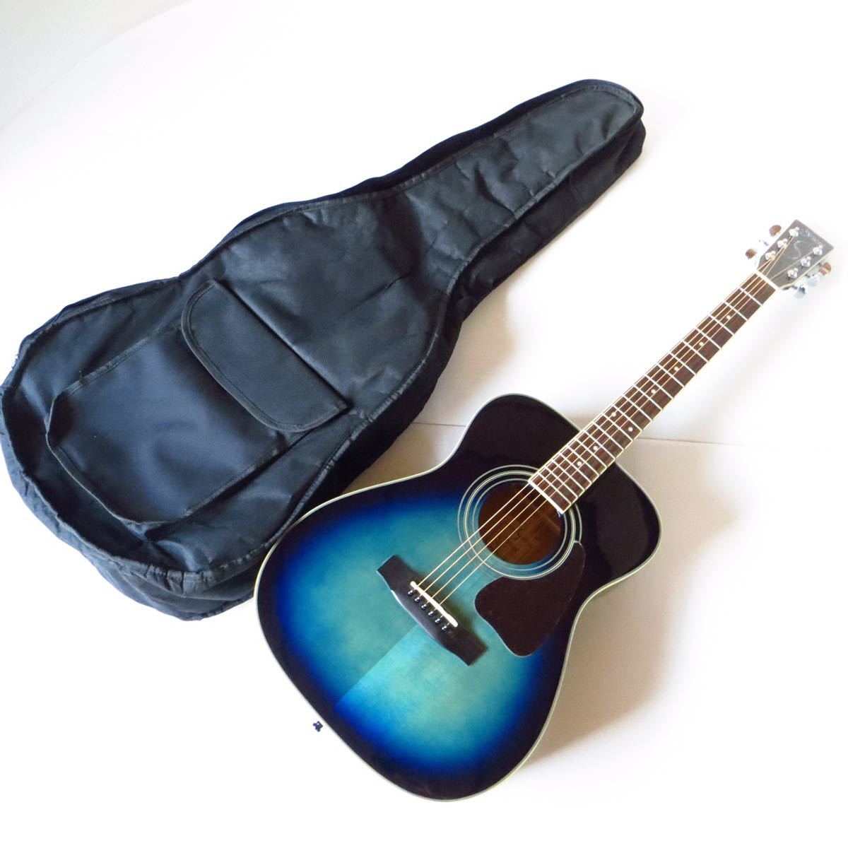 【ソフトケース付き】S.Yairi/s ヤイリ アコースティックギター YF-30/BB 美品 アコギ 青 ブルー A-170