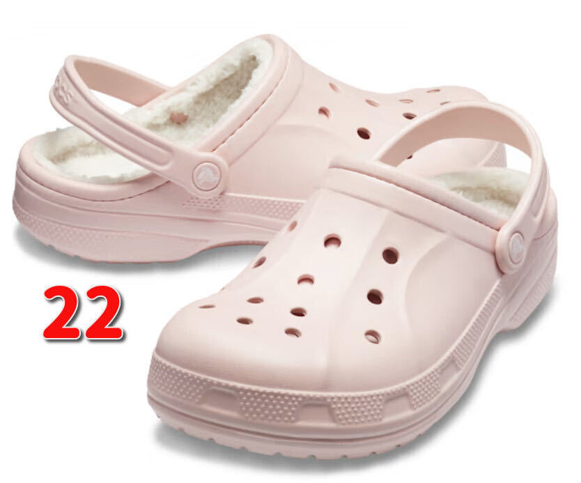 送料無料【22cm】ボア付き クロックス レイレン ラインド クロッグ Crocs Ralen Lined Clog カラー:コットンキャンディ/オートミール_画像1