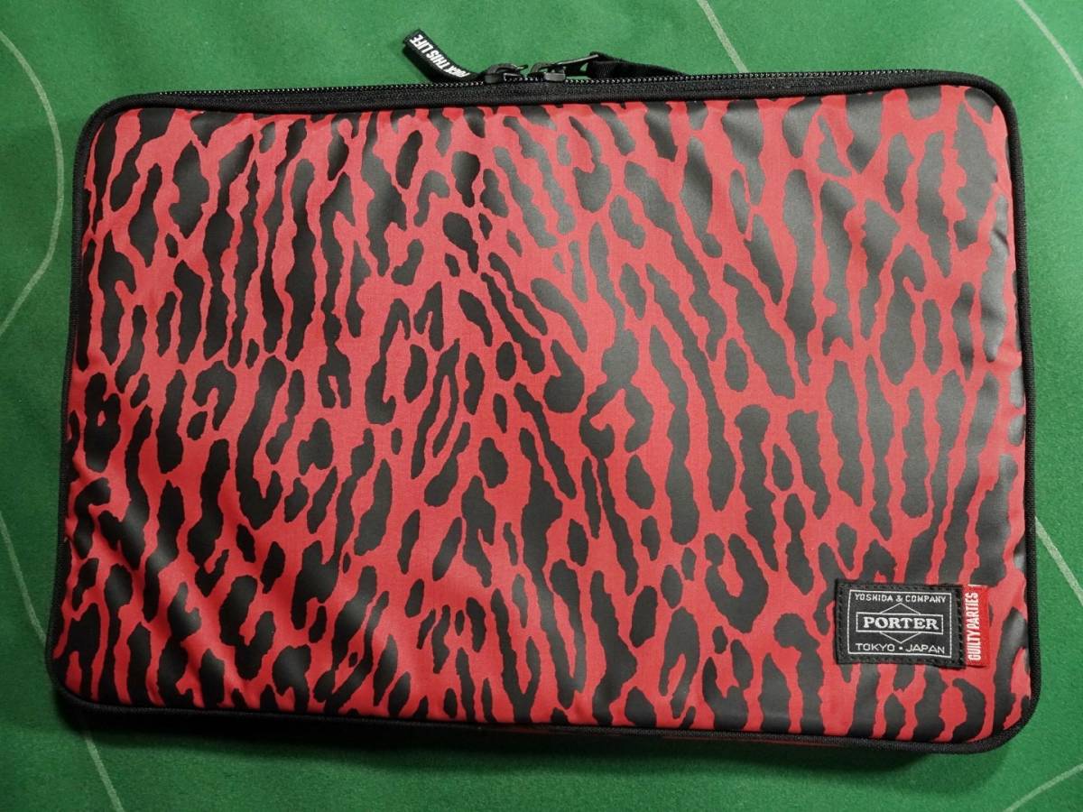 * Porter B seal YOSHIDA WACKO MARIA collaboration GUILTY PARTY 11 -inch Note PC case red Leopard leopard print almost unused!!!*