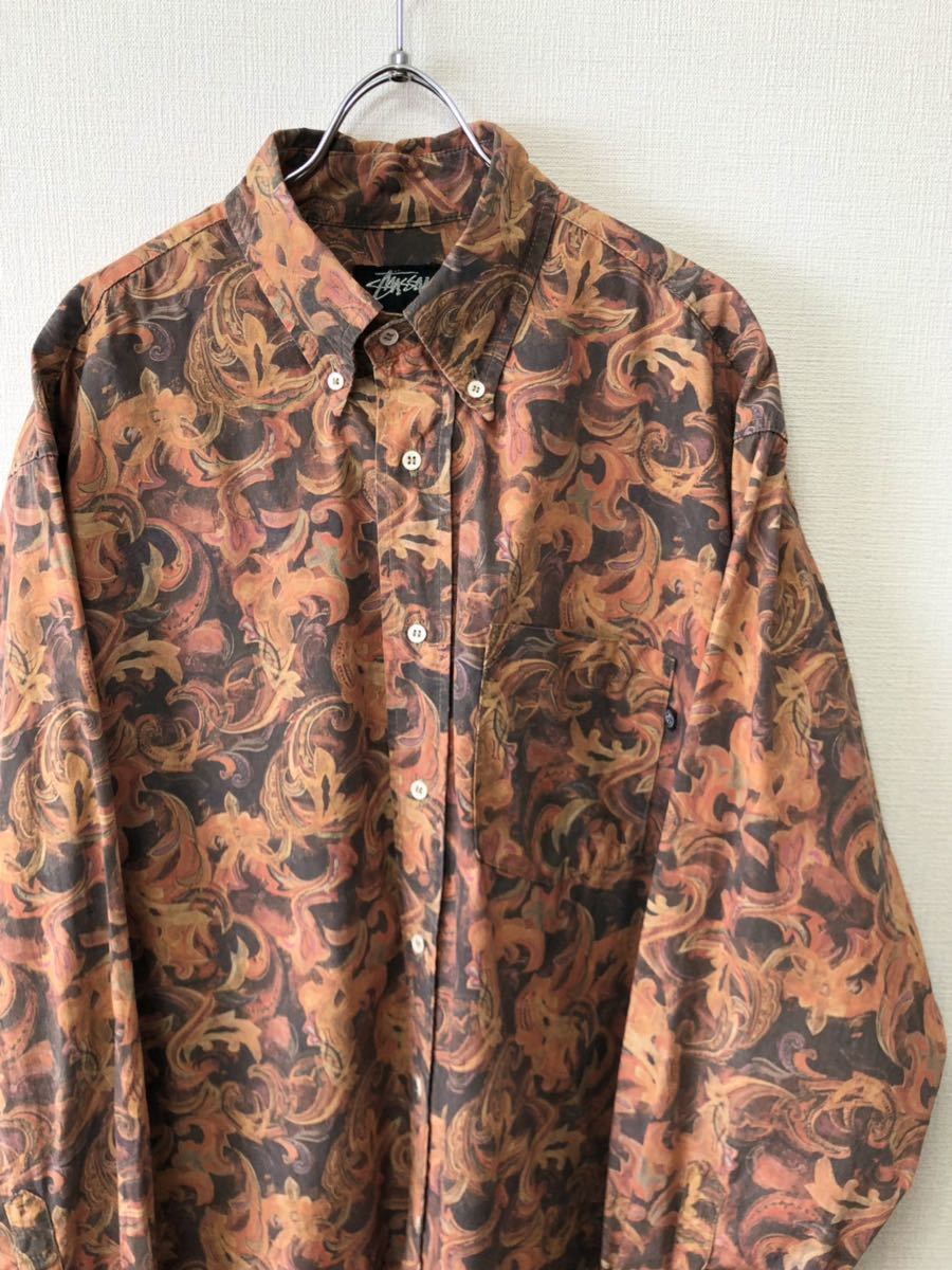 最新の激安 VINTAGE STUSSY OLD 黒タグ USA製 80's SHIRT 90s 白タグ