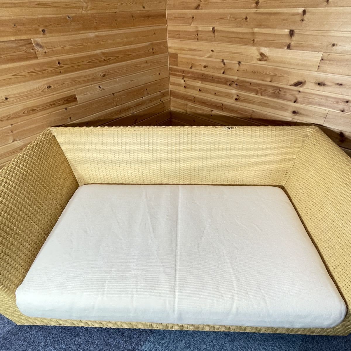 高い素材】 アルフレックス エーソファ 水牛革編み ソファ