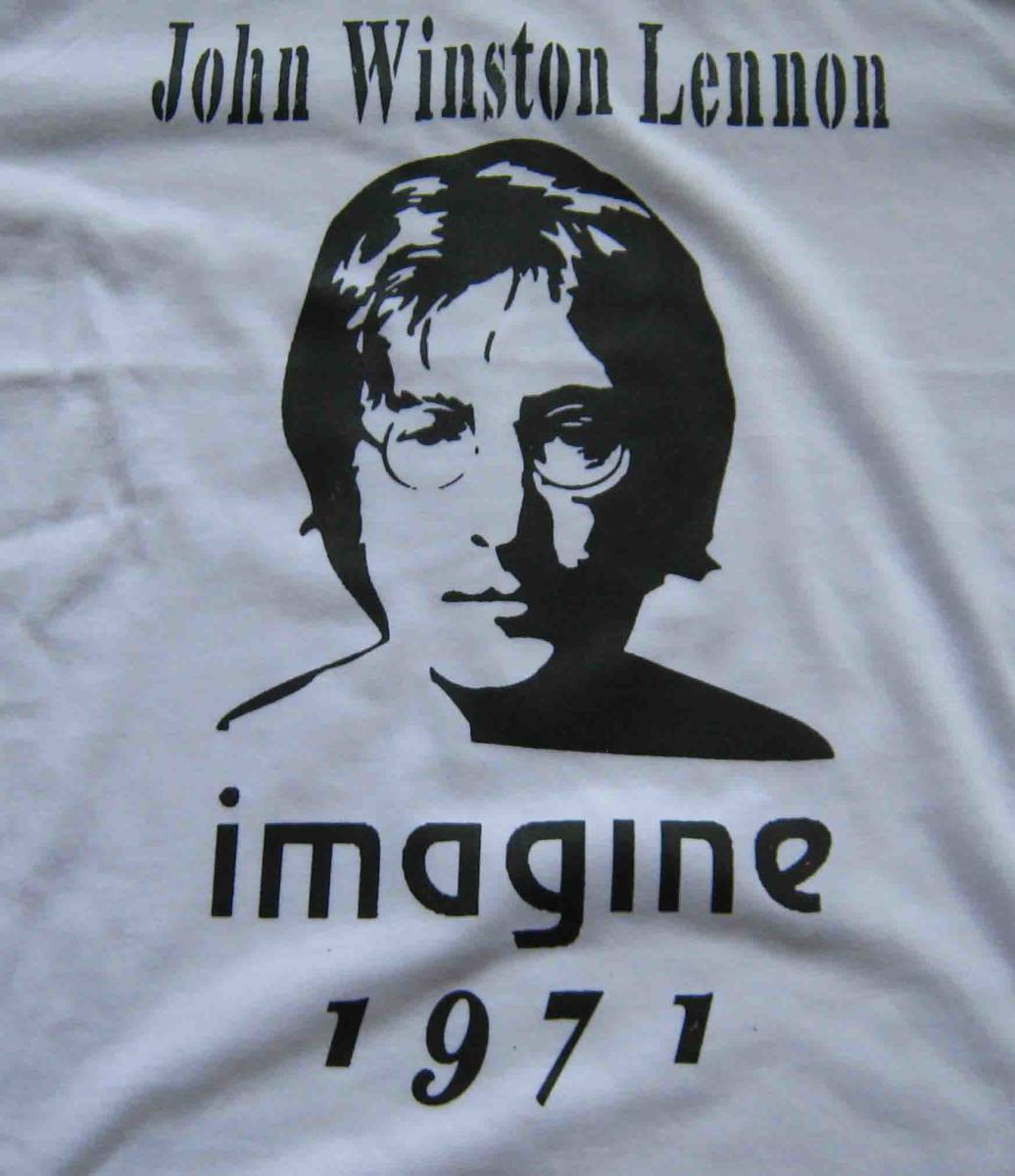 ジョン・レノン　John Lennon　イマジン　◆　Tシャツ　　白地に黒　M .L.2L.3L の4サイズから選べます_画像1