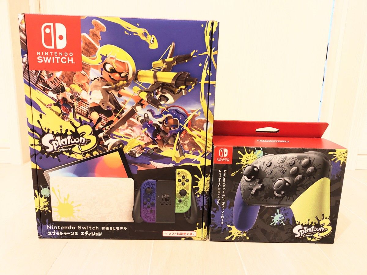 新品未開封　任天堂スイッチ有機EL、純正プロコン【スプラトゥーン3モデル】