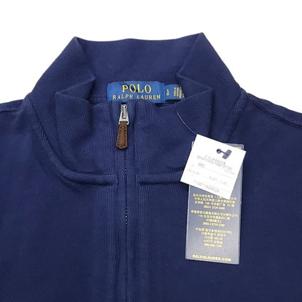 261281◎２【Lサイズ】未使用 POLO RALPH LAUREN エステートリブ ハーフジップ プルオーバー ネイビー ポロラルフローレン メンズ_画像2