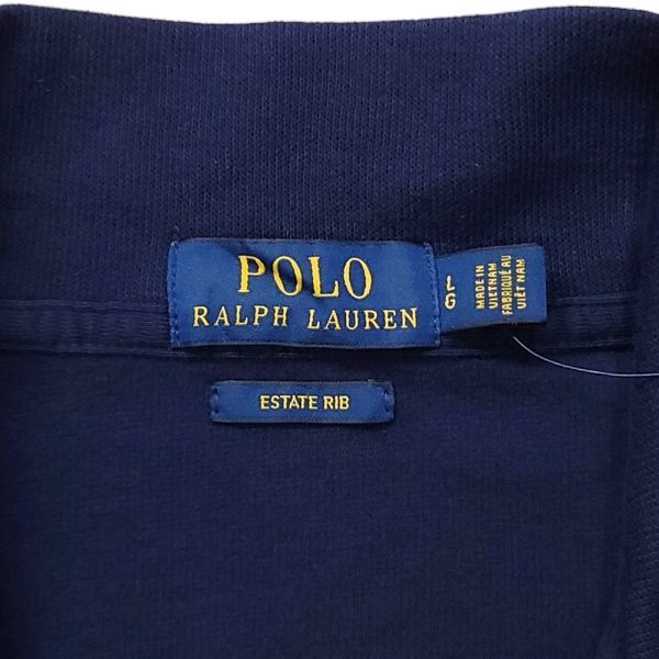 261281◎２【Lサイズ】未使用 POLO RALPH LAUREN エステートリブ ハーフジップ プルオーバー ネイビー ポロラルフローレン メンズ_画像7