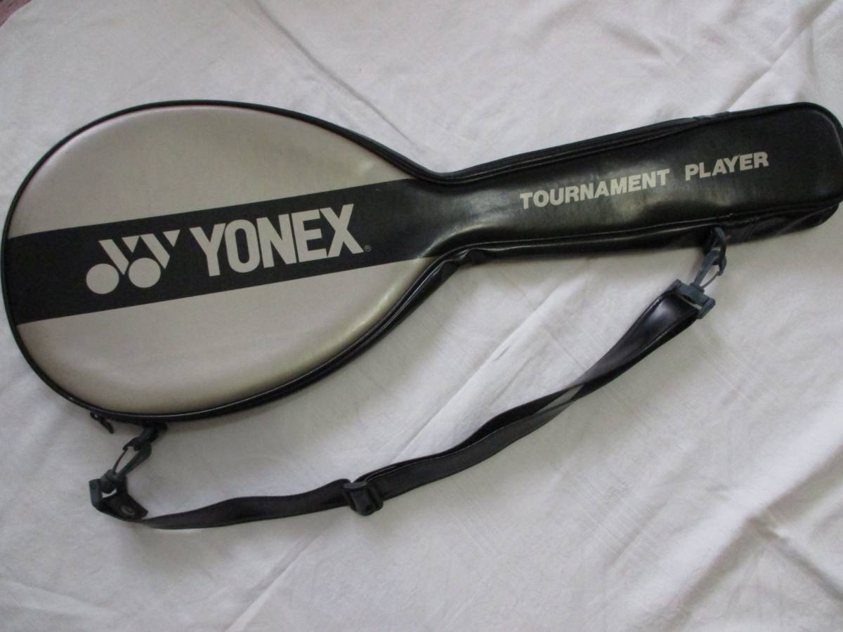 YONEX ヨネックス テニス ラケットケース ラケットカバー ソフトテニス 黒 ブラック 軟式テニス 汚れあり used 中古 ラケットバッグ_画像1