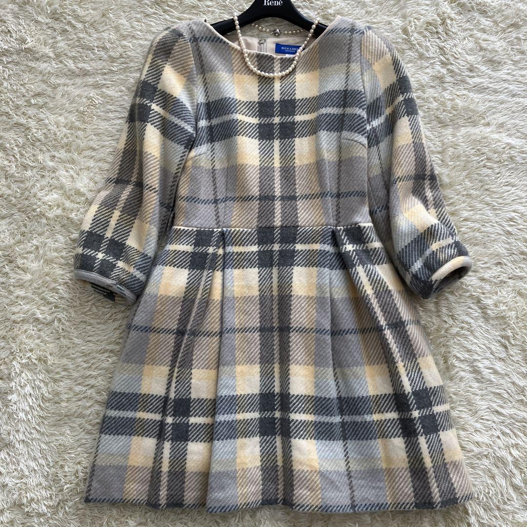BURBERRY バーバリーブルーレーベル フレアワンピース ベルト 三陽商会 美品 BURBERRY BLUE LABEL バーバリーブルーレーベル クレスト
