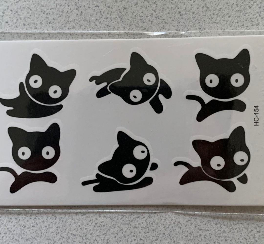 8838 防水ステッカー ステッカー 猫 可愛い 動物 シール 黒猫 キャット OHO ホットショーケース RHGF-HCa-1500 大穂 オオホ 業務用 業務用ショーケース ホッターズ