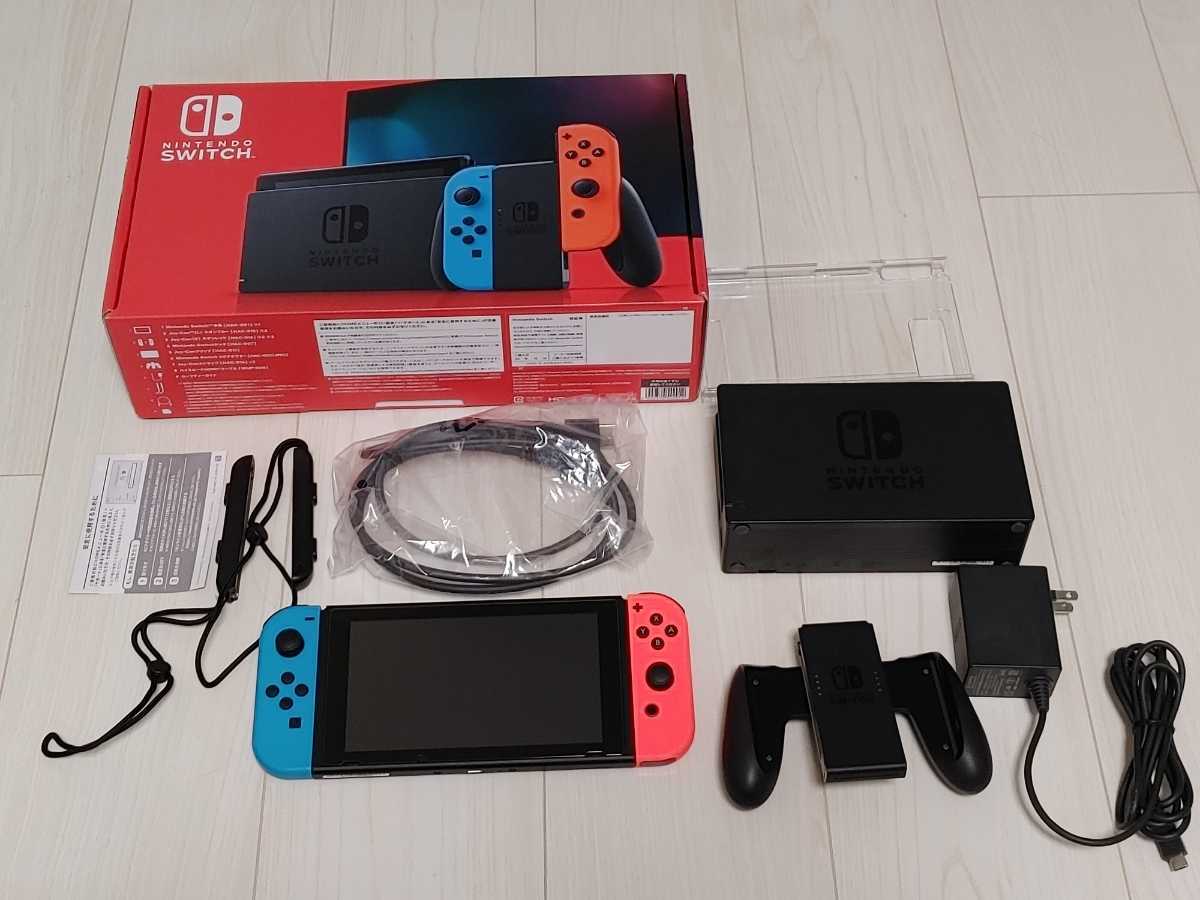 美品】Nintendo Switch Joy-Con (L)ネオンブルー/(R)ネオンレッド