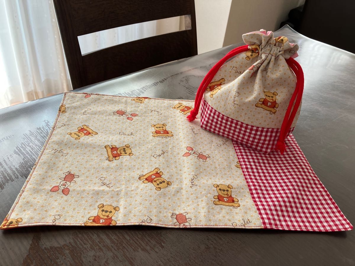 買い物 ハンドメイド ファミリアチェック 給食袋 ランチョンマット