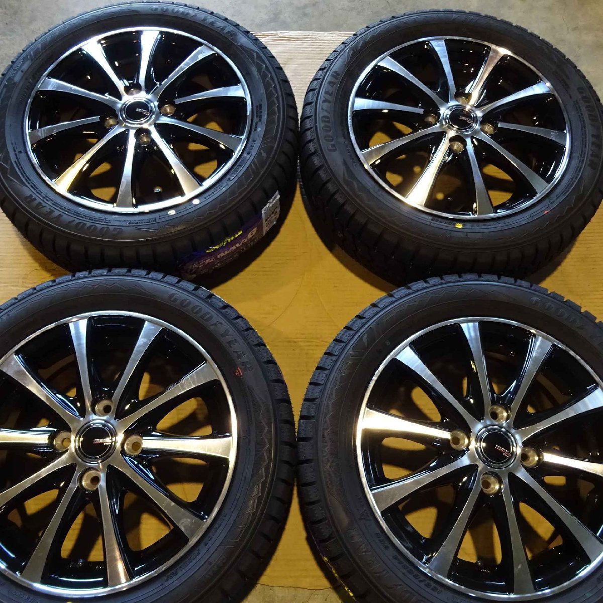 新品4本◆業者様 送料無料◆NO,SS601◆155/65R14×4.5J◆冬 グッドイヤー アイスナビ8 ZENITH-K1 ゼニス ブラポリアルミ_画像5