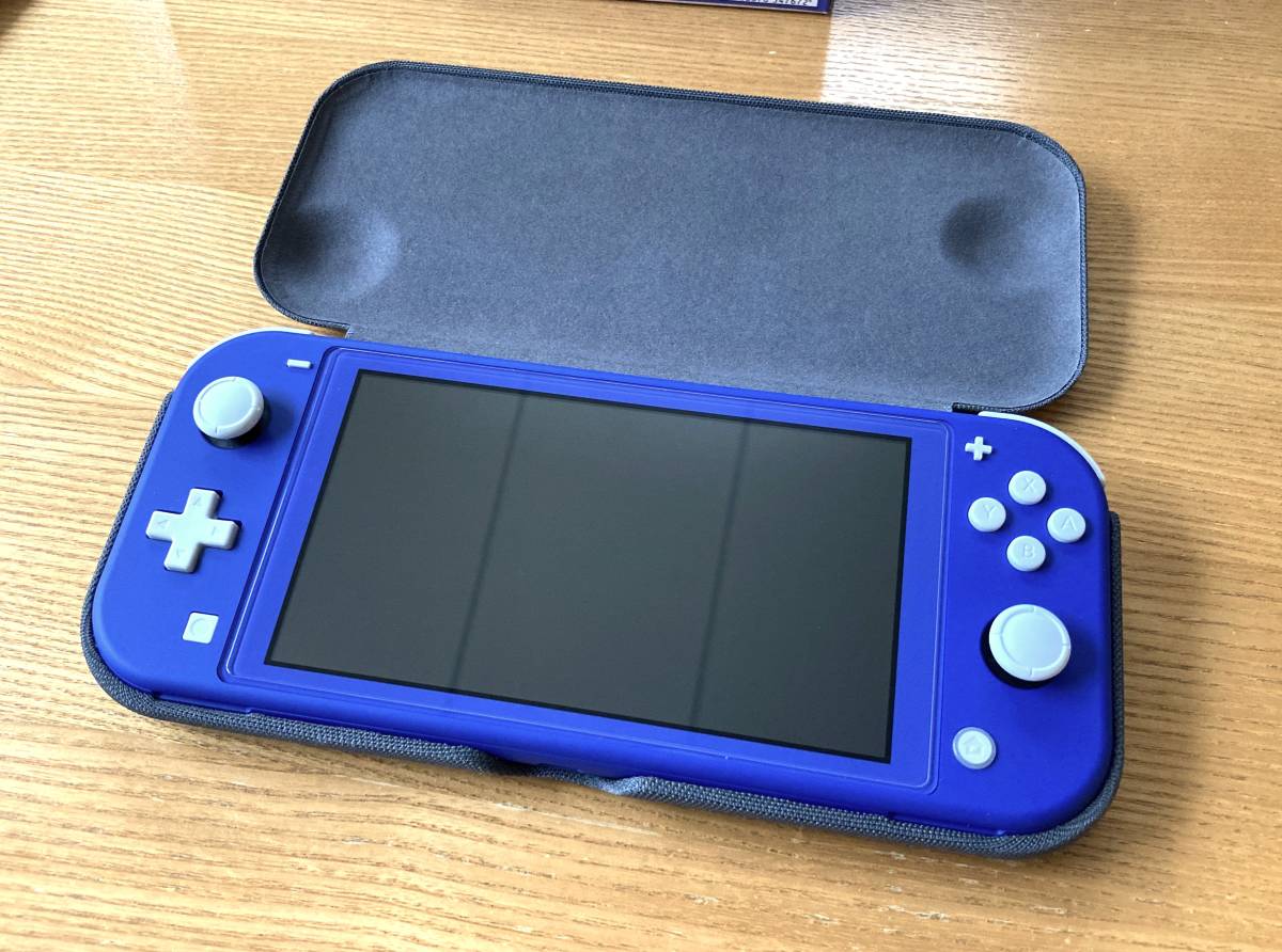  set / Nintendo Switch Lite / Blue /f lip cover / liquid crystal screen glass protection film / soft case / nintendo switch light blue 