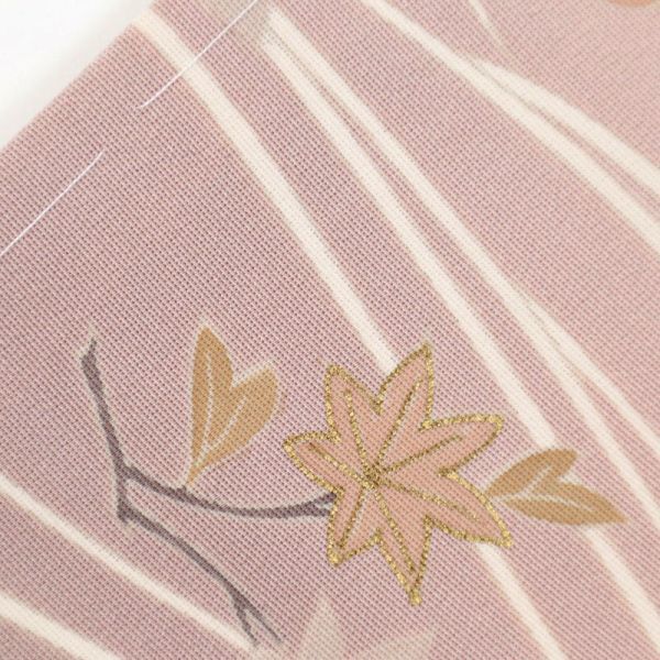 【訪問着】　長尺　特選　訪問着　雪輪に吉祥文四季の植物　ピンク　袷　正絹　着物　HM3-33_画像4