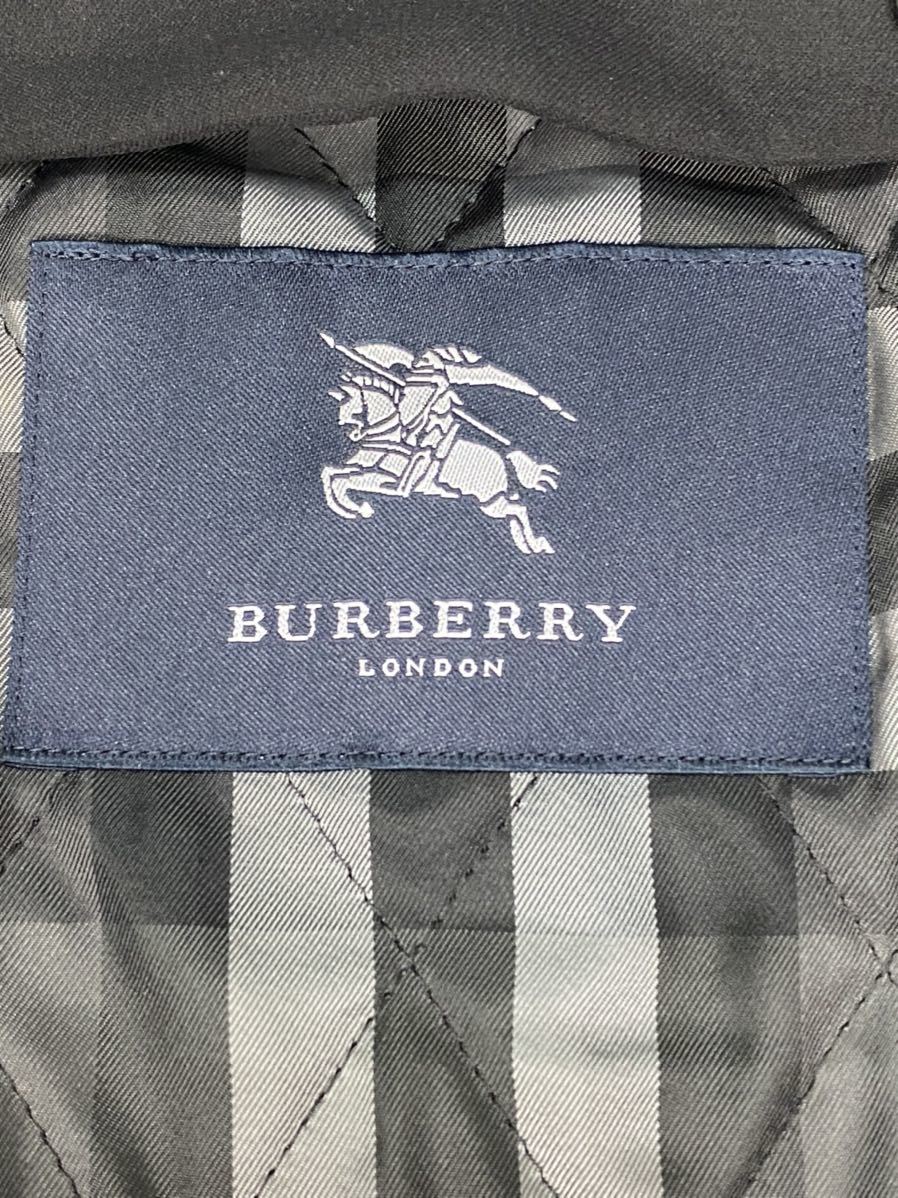 BURBERRY LONDON【極美品】バーバリー ロンドン ステンカラーコート ダウンライナー 裏地 襟裏ノバチェック 黒 ブラック Lサイズ