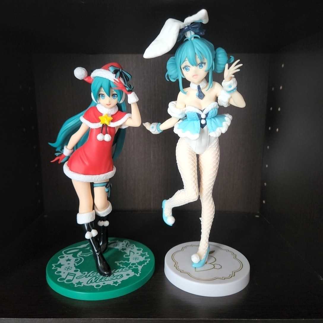 初音ミク プライズフィギュア 2種セット   白うさぎ        クリスマス 箱無し