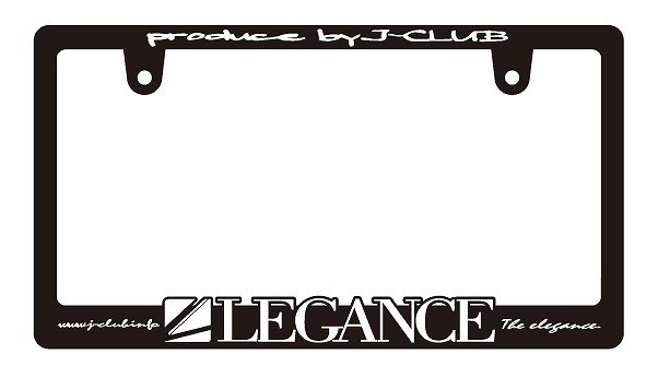 ジェイクラブ 汎用 3D ナンバーフレーム レガンスロゴホワイト（ホワイトモデル） j-club LEGANCE レガンス_画像1