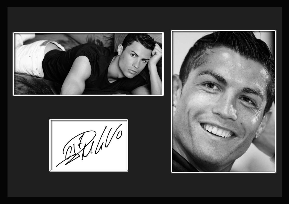 10種類!Cristiano Ronaldo/クリスティアーノ・ロナウド/サインプリント&証明書付きフレーム/BW/モノクロ/ディスプレイ (6-3W)_画像1