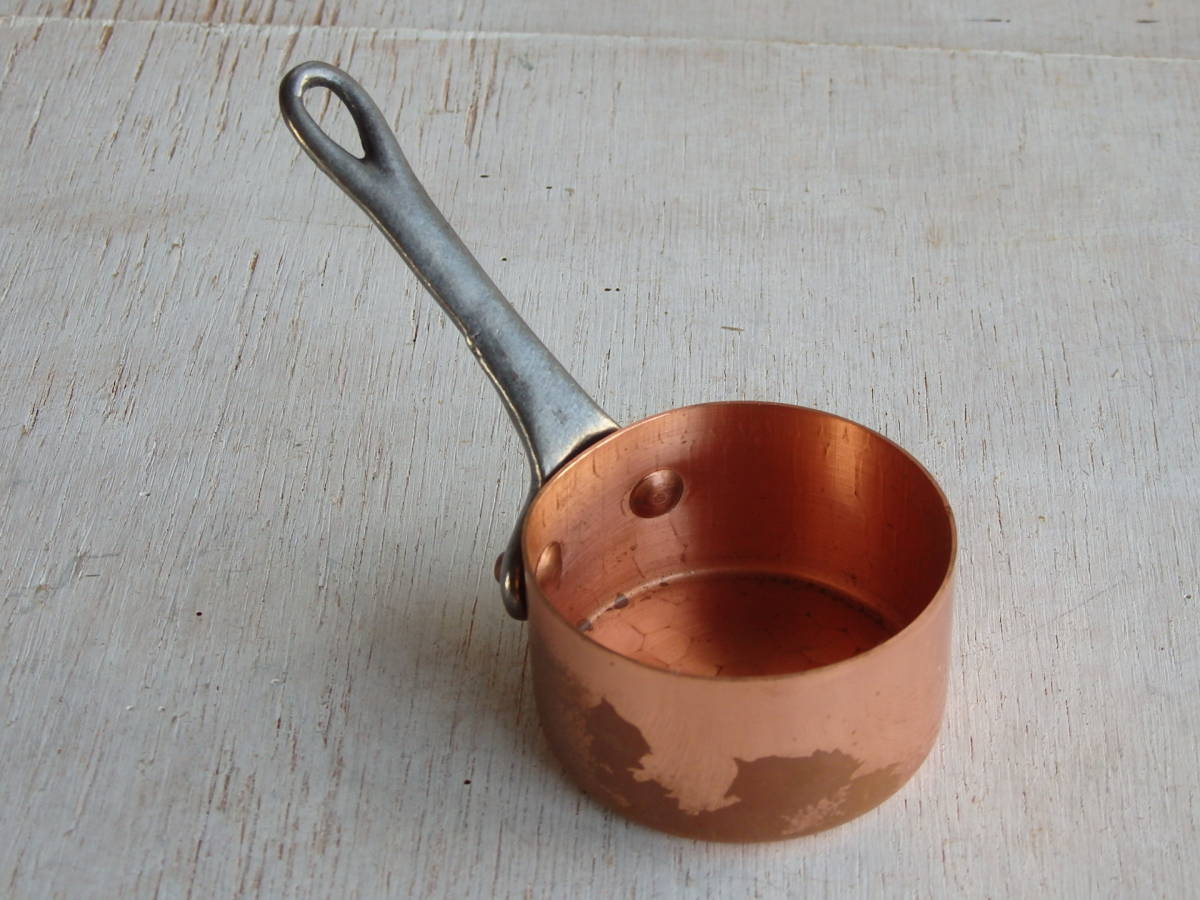  France antique copper made copper single-handled pot Cafe bro can to.. city kitchen cookware Cafe practical use saucepan .