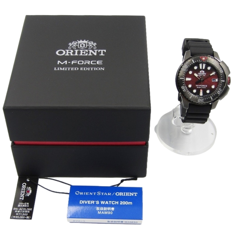 良品 ORIENT オリエント M-FORCE 50本限定 RN-AC0L09R 自動巻き F6727