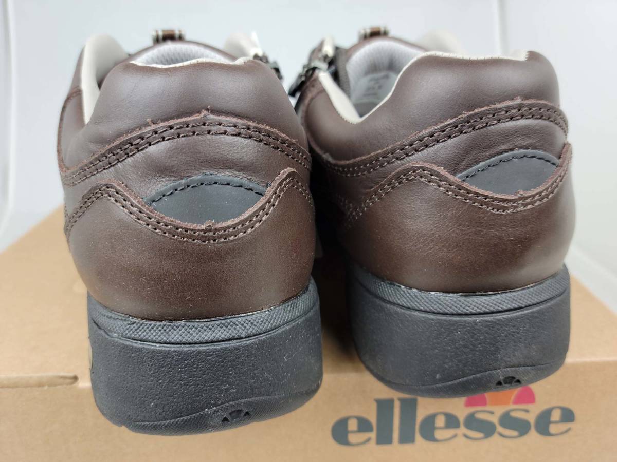 新品 ellesse エレッセ ダークブラウン 22.0cm EFS836 ワイズ 2E ウォーキングシューズ サイド ファスナー_画像4