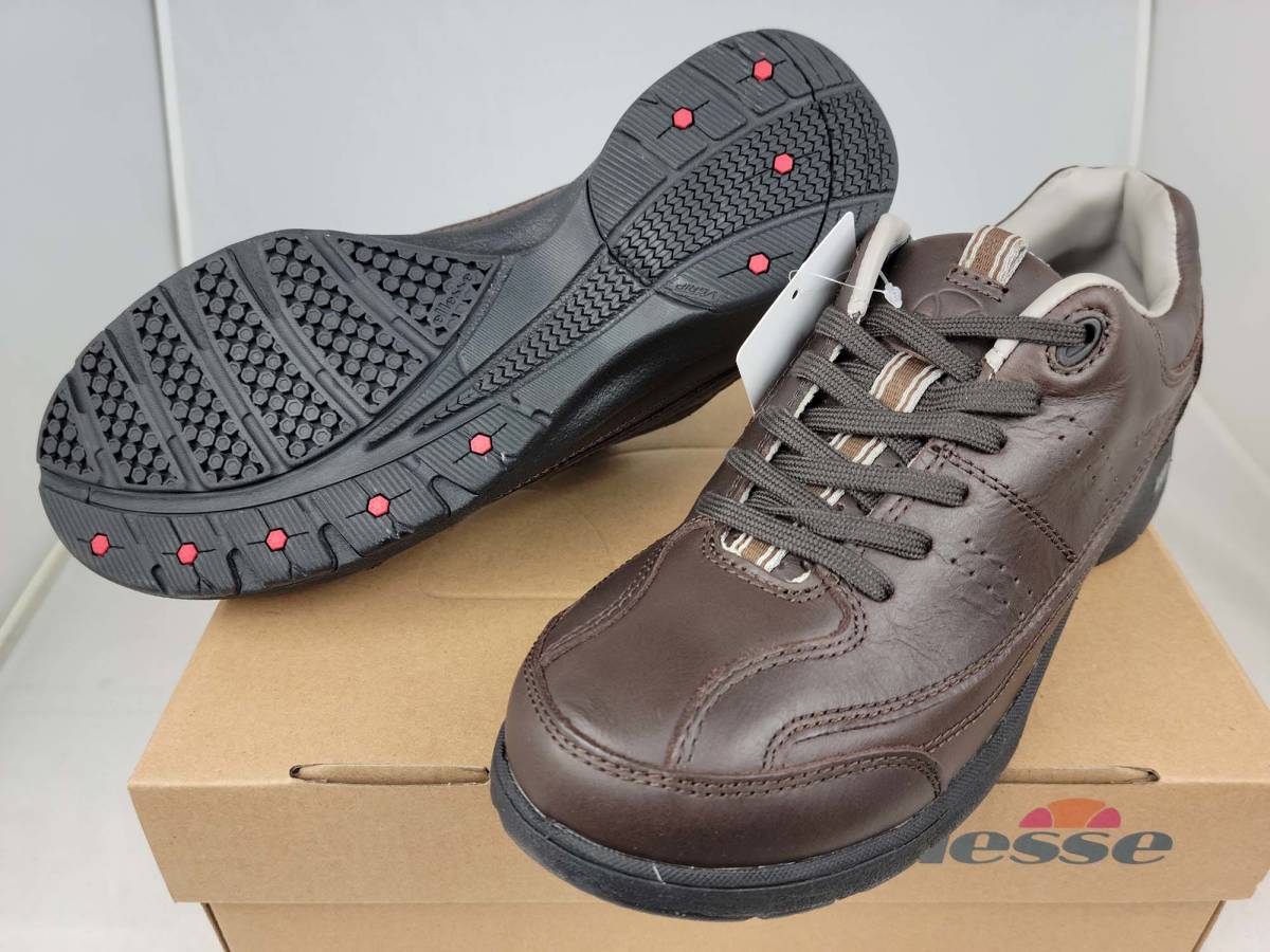 新品 ellesse エレッセ ダークブラウン 22.0cm EFS836 ワイズ 2E ウォーキングシューズ サイド ファスナー_画像2