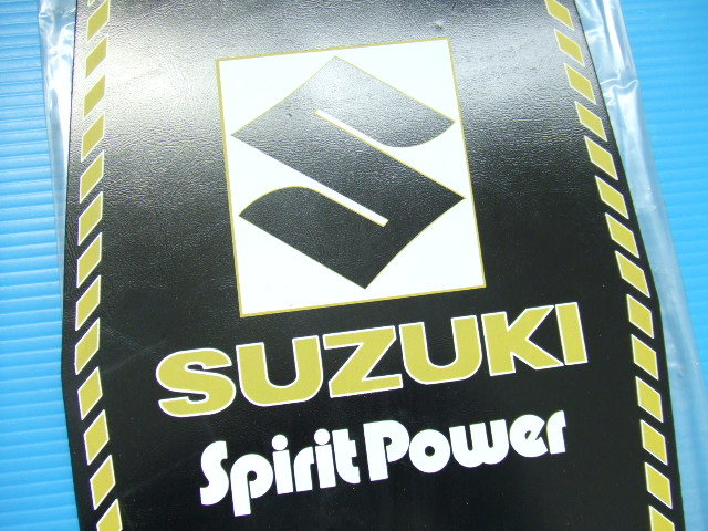 当時物 新品 リード工業 スズキ リアフェンダーフラップ 泥除け 泥よけ ドロヨケ 旧車リアフラップ GT380 GT750 GT550 黒色LEADステッカー3_画像4