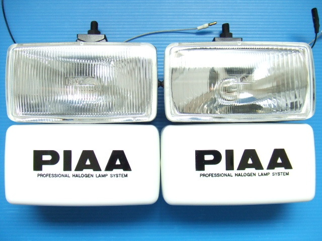 新品 PIAA60 フォグランプ＆スポットランプ H3バルブ 旧車 ピア 補助灯 角型 角形クリアレンズ ライトカバー昭和オフロード当時物 元箱なし_画像1