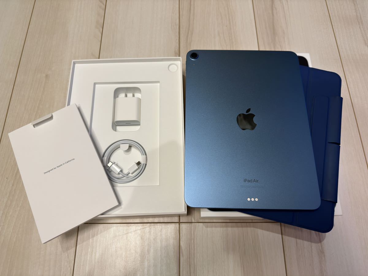 美品】iPad Air 第5世代ブルー Apple Pencil付-