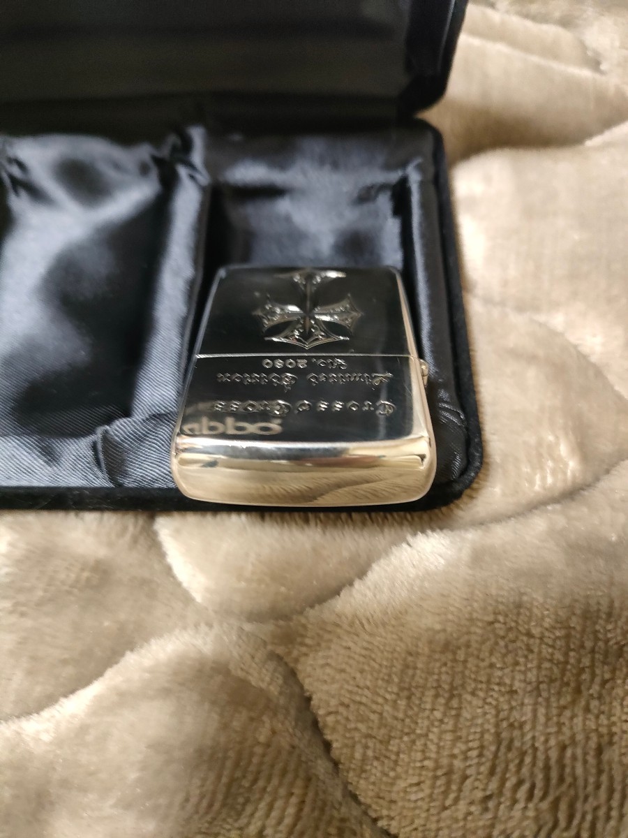 希少2003年製　Cross Cross　zippo　ジッポライター　sterling（純銀）ストラップ付き