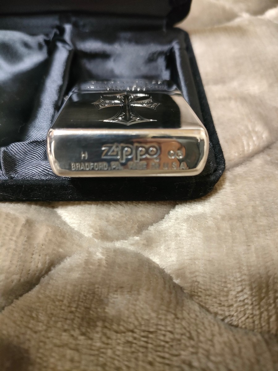 希少2003年製　Cross Cross　zippo　ジッポライター　sterling（純銀）ストラップ付き