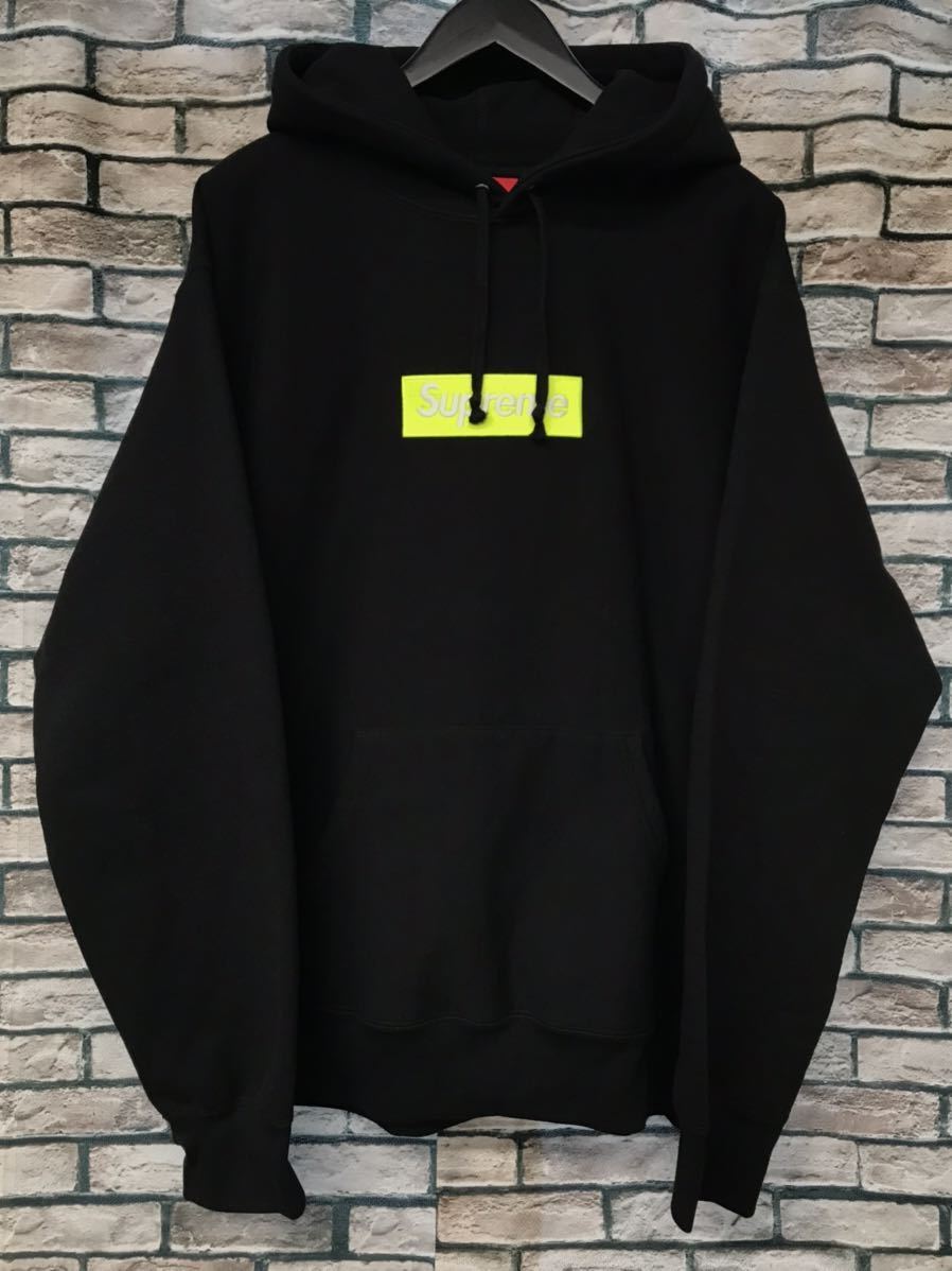 極美品★SUPREME シュプリーム★17AW Box Logo Hooded Sweatshirt ボックスロゴフーデッドプルオーバースウェットパーカー_画像1