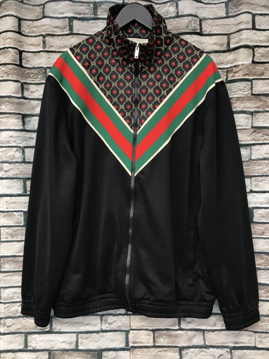 極美品★GUCCI グッチ★19AW 575734-XJBA5 GGスタージャージーシェリーライン切替ジップアップトラックジャケット