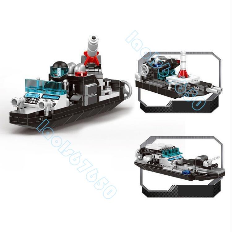 ブロック互換品 レゴSWAT車 戦闘機 船 ヘリコプター ミサイル車など8in1 25種組立 レゴブロック LEGO クリスマス プレゼント_画像5
