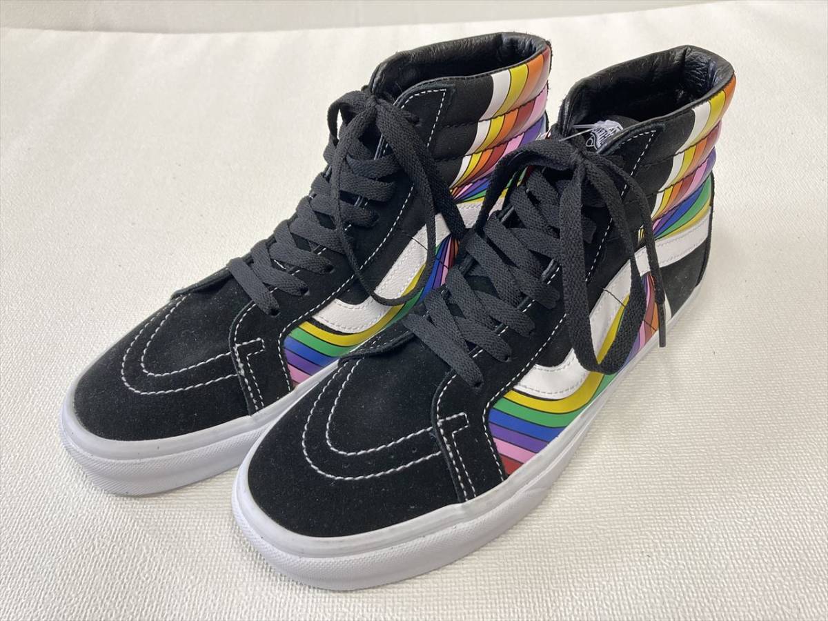 VANS SK-８ Hi 黒 レインボー スエード キャンバス US8.5 (26.5cm) ハイトップ バンズ アメリカ企画限定!!_画像1