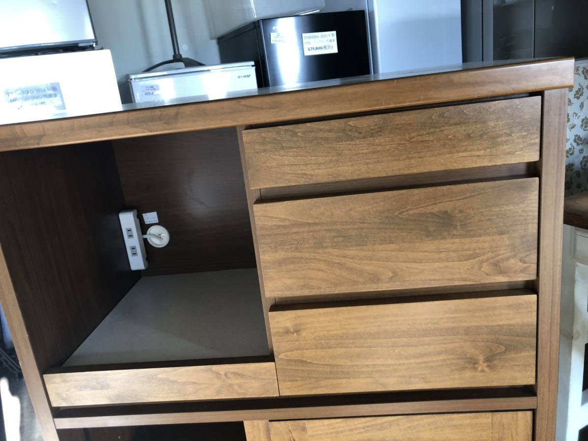 大川家具 豊田木工 カントリー家具 キッチンボード 食器棚 レンジ台