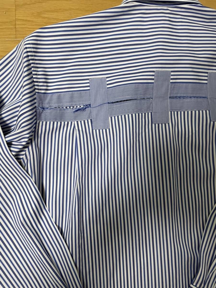 【美品】COMME des GARCONS SHIRT ブルー・ストライプシャツ Made in FRANCE