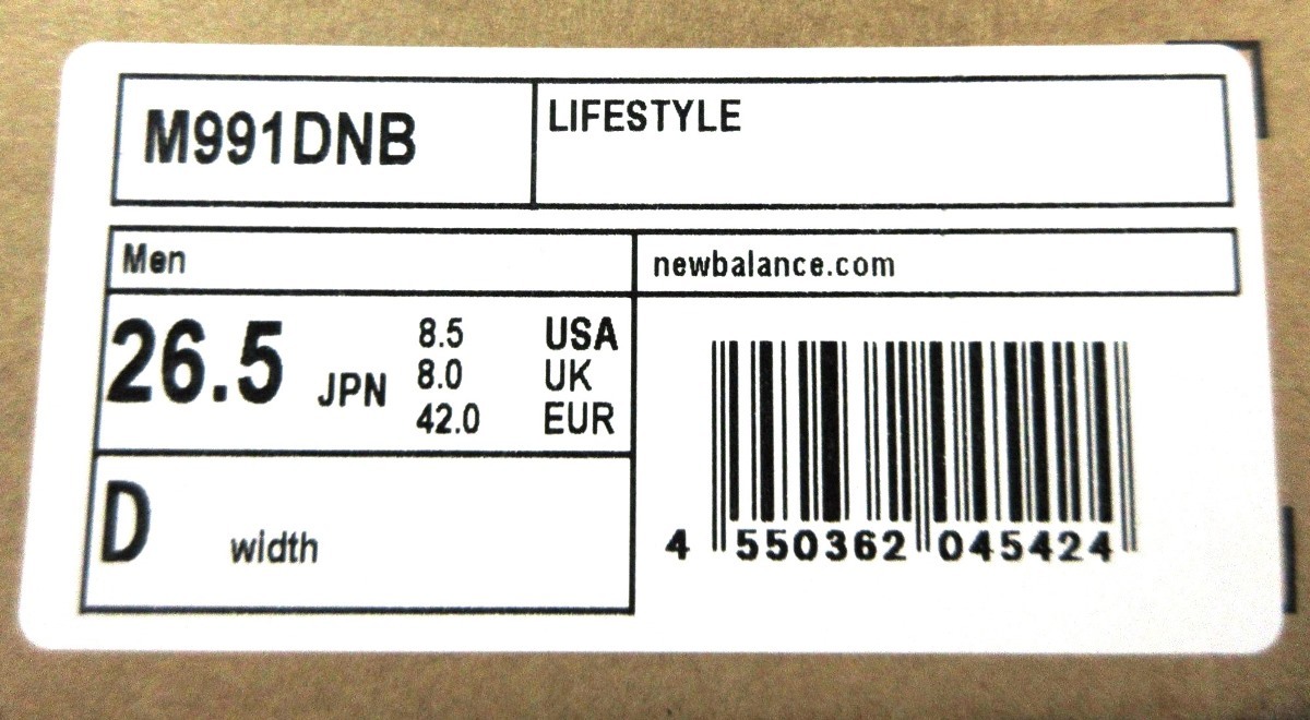非売品 ニューバランス UK製 定価30,800円 NEW ランニングシューズ スニーカー M991DNB スニーカー STYLE LIFE  BALANCE 26.5cm