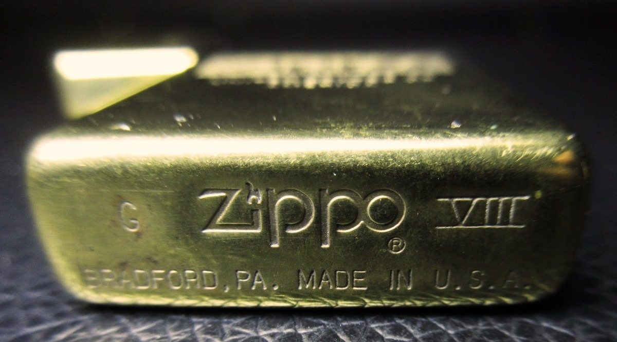 ZIPPO SOLID BRASS ジッポー ソリッドブラス スリム ZIPPOロゴ 1992年製 ライター _画像10