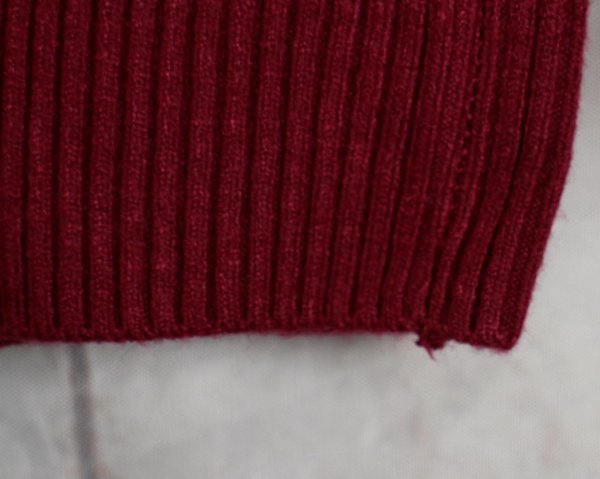 15 02117 * вязаный свитер кабель плетеный мужской ta-toru шея свитер длинный рукав красный [ outlet ]